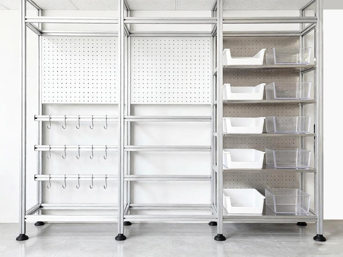 Floor-to-ceiling storage shelves